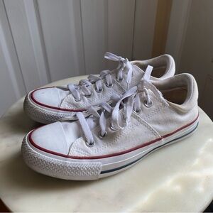 Converse Chuck Taylor All Star Low Top White Canvas Sneakers Size 7